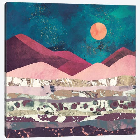 Magenta Mountain Canvas Print #SFD63} by SpaceFrog Designs Canvas Print