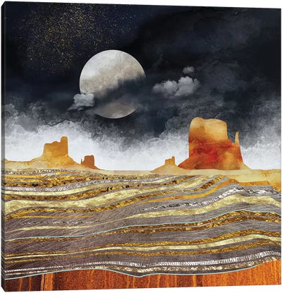 Metallic Desert Canvas Art Print - Western Décor