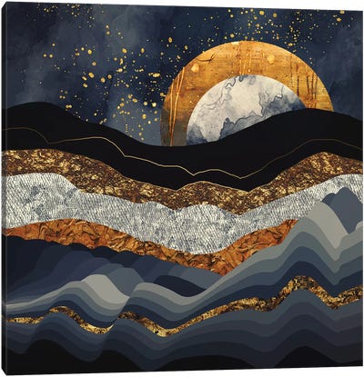 Metallic Mountains Canvas Art Print - SpaceFrog Designs