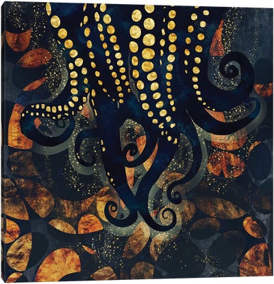 Metallic Ocean I Canvas Art Print - Octopus Art