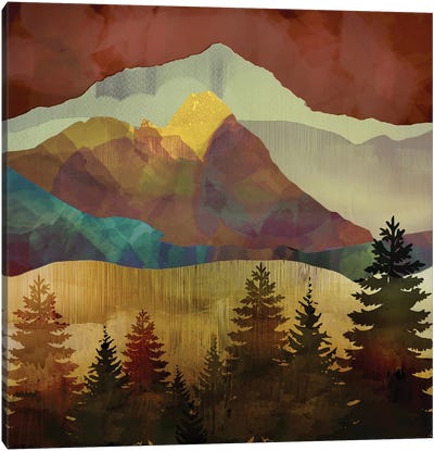 Autumn Trees Canvas Art Print - Mountain Art