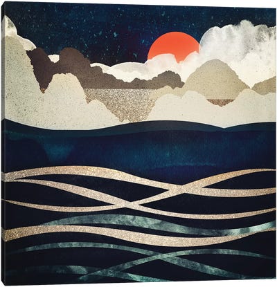 Midnight Beach Canvas Art Print - SpaceFrog Designs