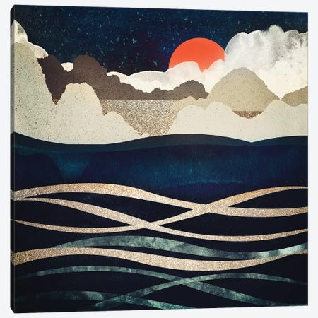 Midnight Beach Canvas Print #SFD73} by SpaceFrog Designs Canvas Artwork