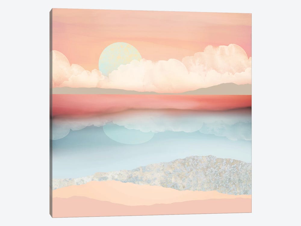 Mint Moon Beach by SpaceFrog Designs 1-piece Canvas Art