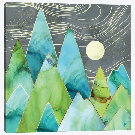 Moonlit Mountains Canvas Print #SFD78} by SpaceFrog Designs Canvas Art