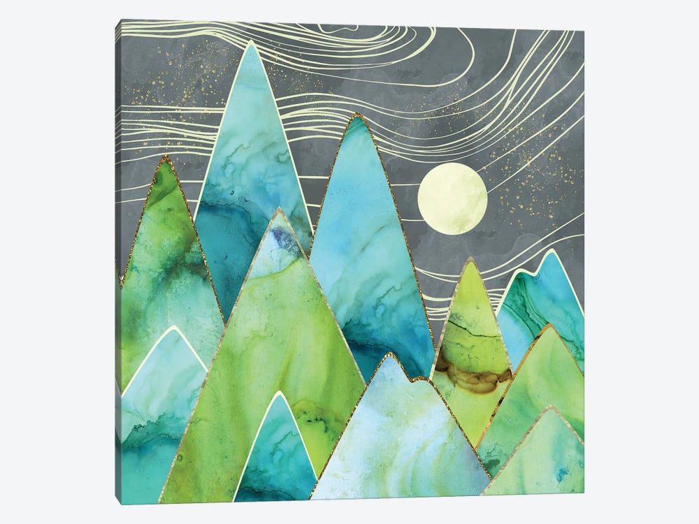 Moonlit Mountains by SpaceFrog Designs 1-piece Canvas Art