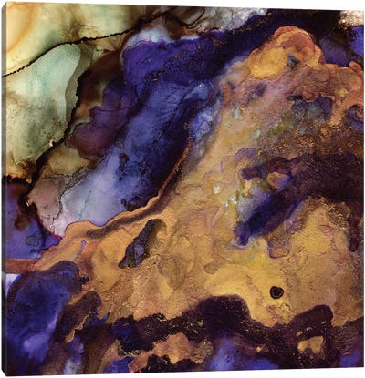 Purple And Gold Abstract Canvas Art Print - Scandinavian Décor