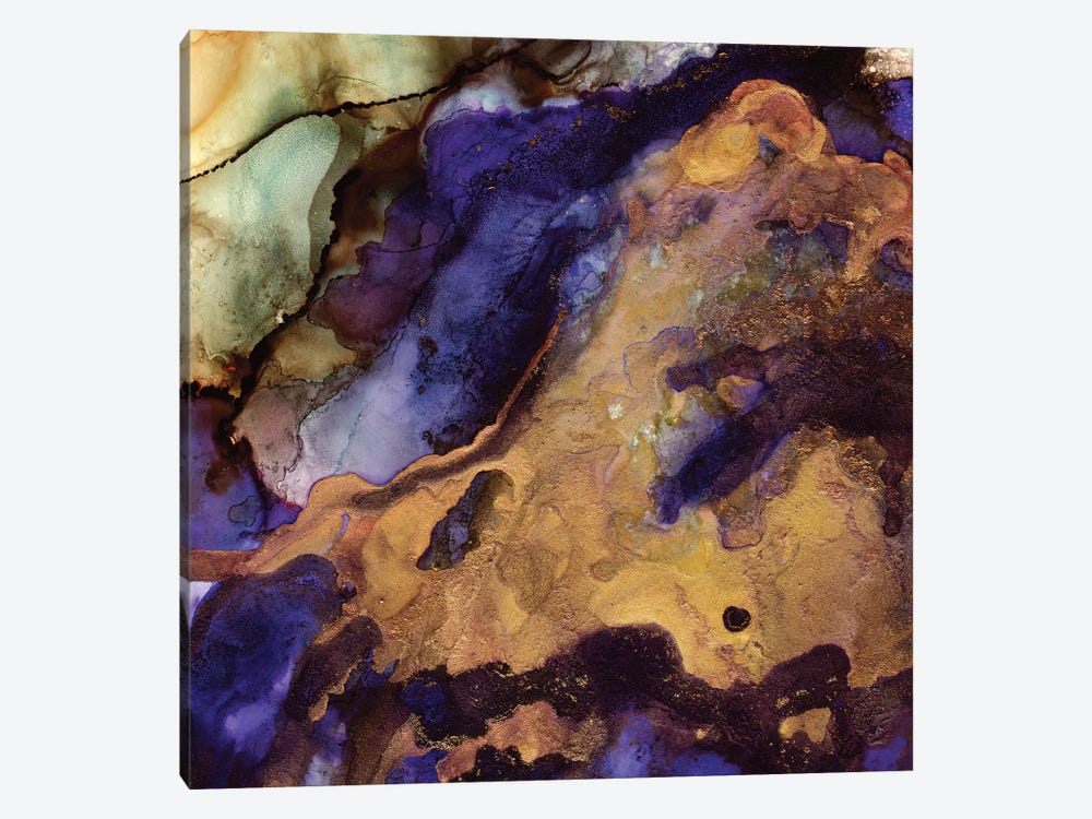 Purple And Gold Abstract by SpaceFrog Designs 1-piece Art Print