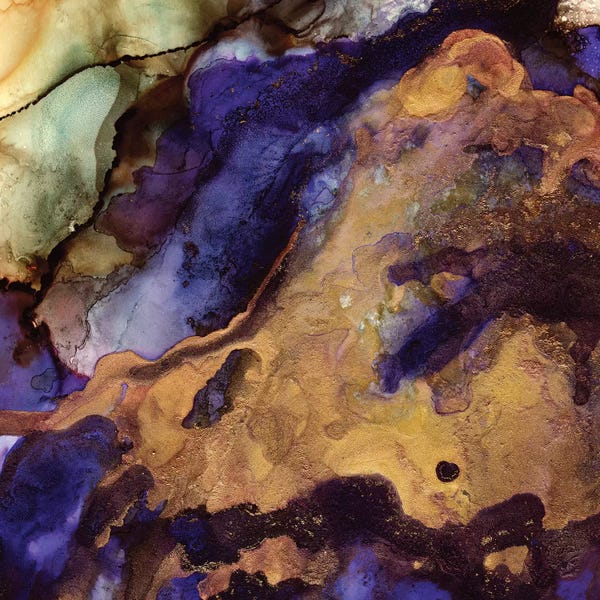 Scandinavian Décor: Purple And Gold Abstract by SpaceFrog Designs