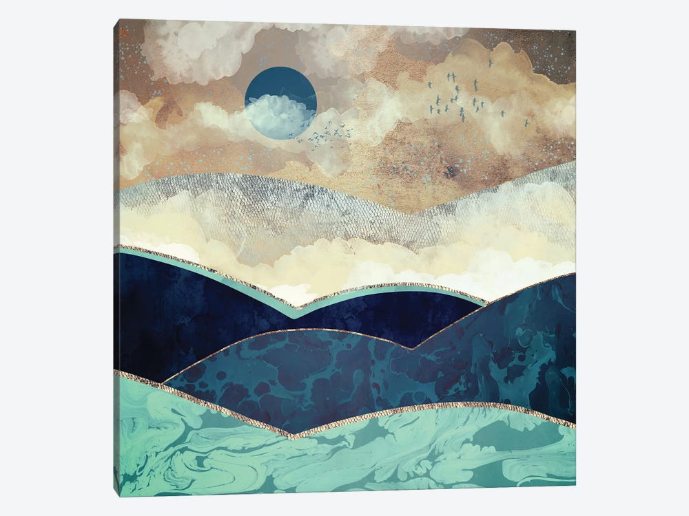 Blue Moon by SpaceFrog Designs 1-piece Canvas Art Print