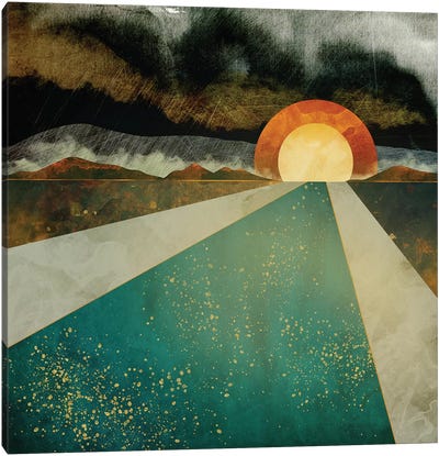 Retro Sunset Canvas Art Print - '70s Sunsets