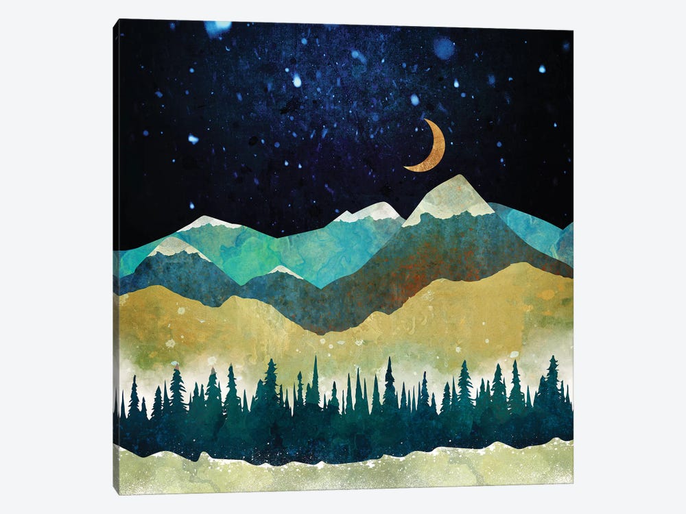 Snow Night by SpaceFrog Designs 1-piece Canvas Print