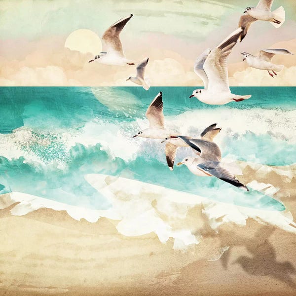 Large Coastal Art - Canvas Prints: Summer Flight by SpaceFrog Designs