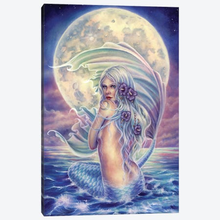 Moon Mermaid Canvas Print #SFH40} by Selina Fenech Canvas Art Print