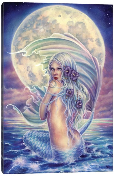 Moon Mermaid Canvas Art Print - Mermaid Art