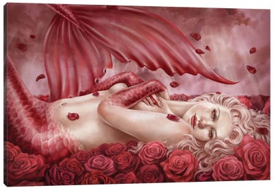 Sea Of Roses Canvas Art Print - Mermaid Art