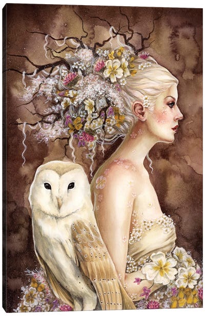Blodeuwedd In Bloom Canvas Art Print - Selina Fenech