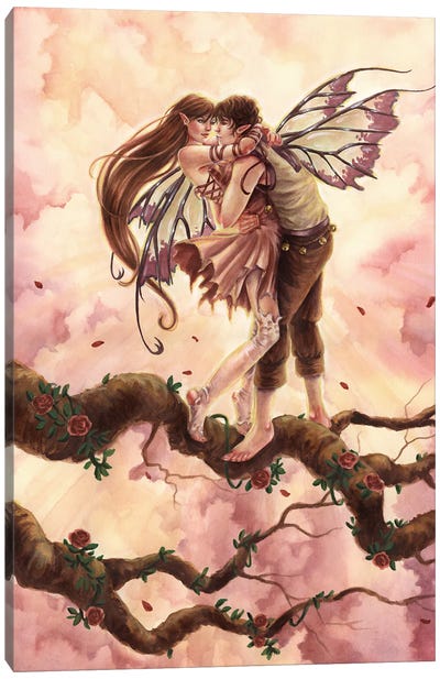 Blossoming Love Canvas Art Print - Wings Art