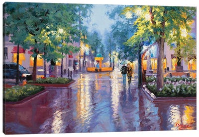 A warm Glow. Pearl Street. Boulder Canvas Art Print - Sidorov Fine Art