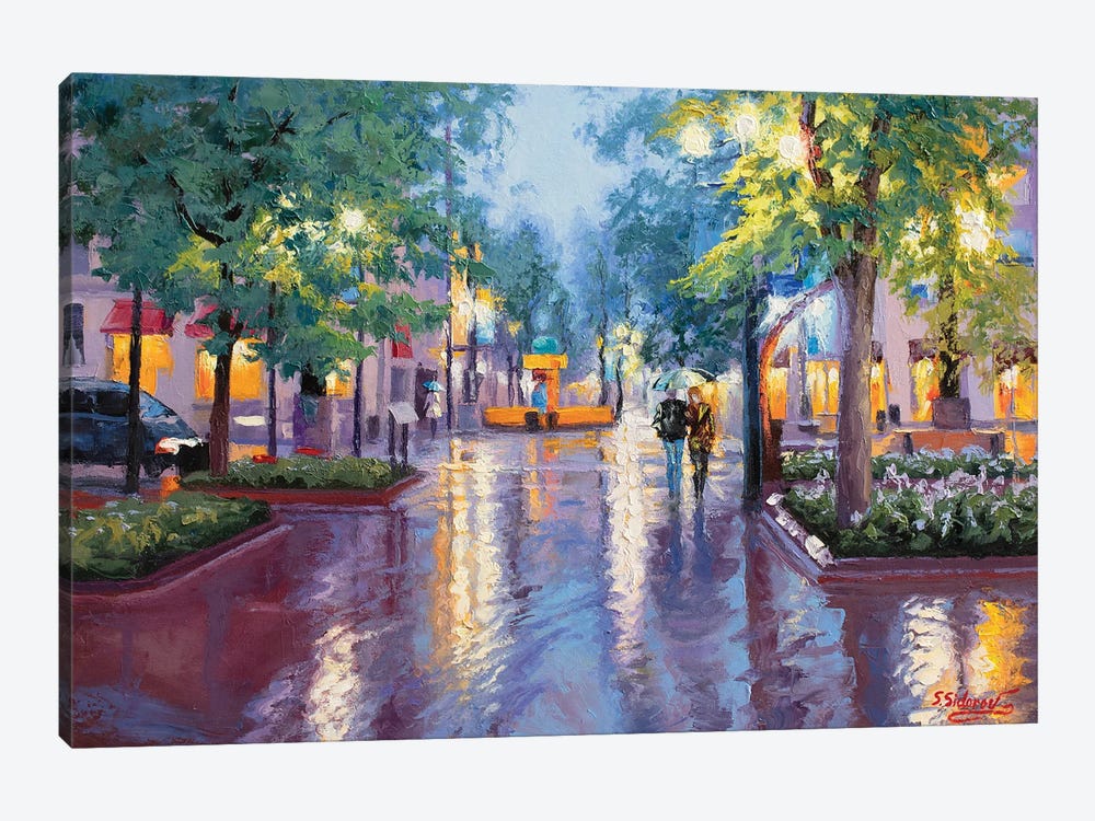 A warm Glow. Pearl Street. Boulder by Sidorov Fine Art 1-piece Canvas Art Print