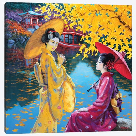 Autumn Kimonos Canvas Print #SFI105} by Sidorov Fine Art Canvas Artwork