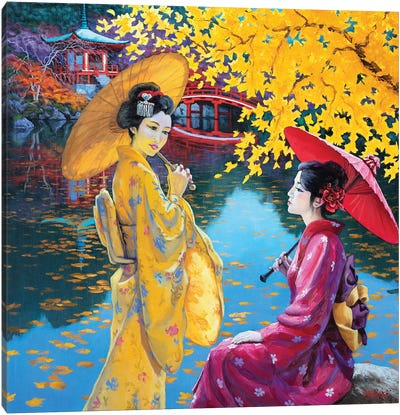 Autumn Kimonos Canvas Art Print - Sidorov Fine Art