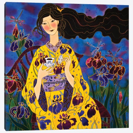 Iris Tea And Iris Kimono Canvas Print #SFI109} by Sidorov Fine Art Canvas Print