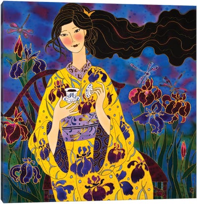 Iris Tea And Iris Kimono Canvas Art Print - Sidorov Fine Art
