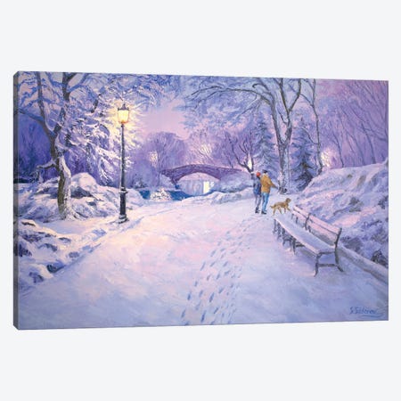 Crisp Winter Evening Canvas Print #SFI10} by Sidorov Fine Art Canvas Art Print