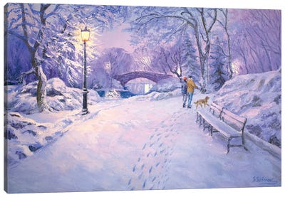 Crisp Winter Evening Canvas Art Print - Sidorov Fine Art