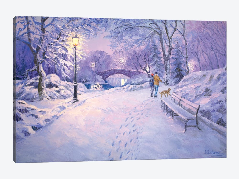Crisp Winter Evening by Sidorov Fine Art 1-piece Art Print