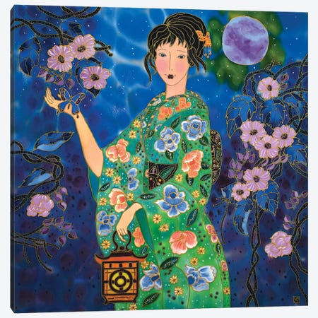Magical Night And Blue Butterflies Canvas Print #SFI110} by Sidorov Fine Art Canvas Wall Art