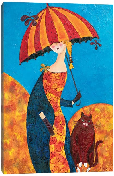 Walking The Cat Canvas Art Print - Sidorov Fine Art