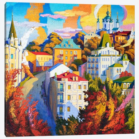 Kyiv, Ukraine, Andreevsky Spusk. Bell Ringing Canvas Print #SFI115} by Sidorov Fine Art Art Print