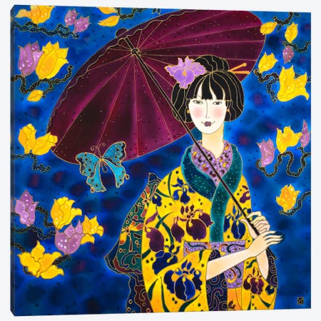 Kimono With Irises Canvas Print #SFI118} by Sidorov Fine Art Canvas Wall Art