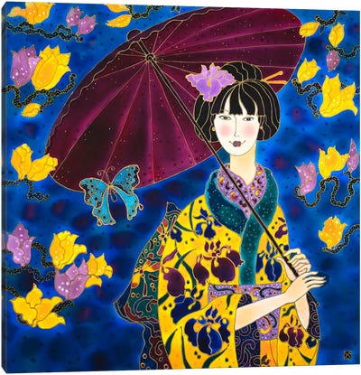 Kimono With Irises Canvas Art Print - Sidorov Fine Art