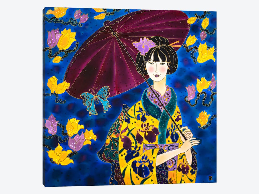 Kimono With Irises by Sidorov Fine Art 1-piece Canvas Art