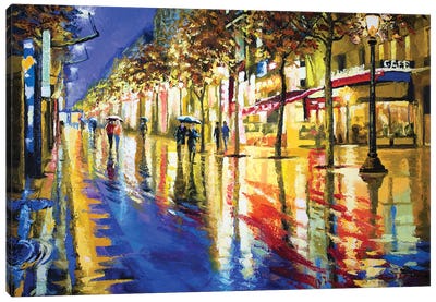 Parisian Night Glow  Canvas Art Print - Sidorov Fine Art
