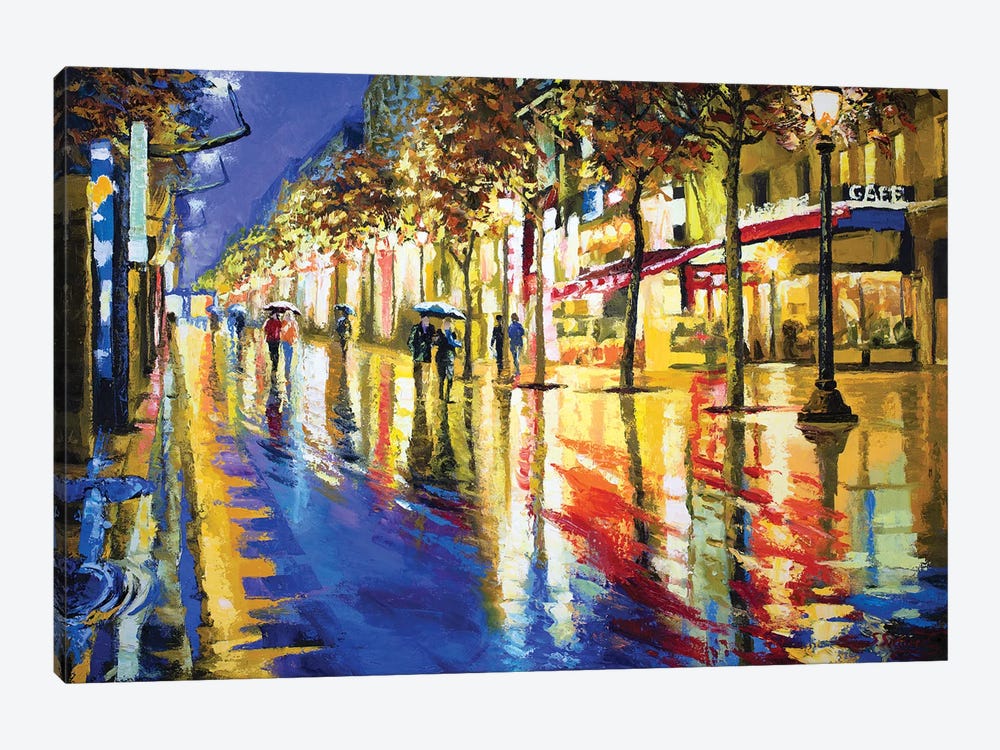 Parisian Night Glow  by Sidorov Fine Art 1-piece Canvas Wall Art