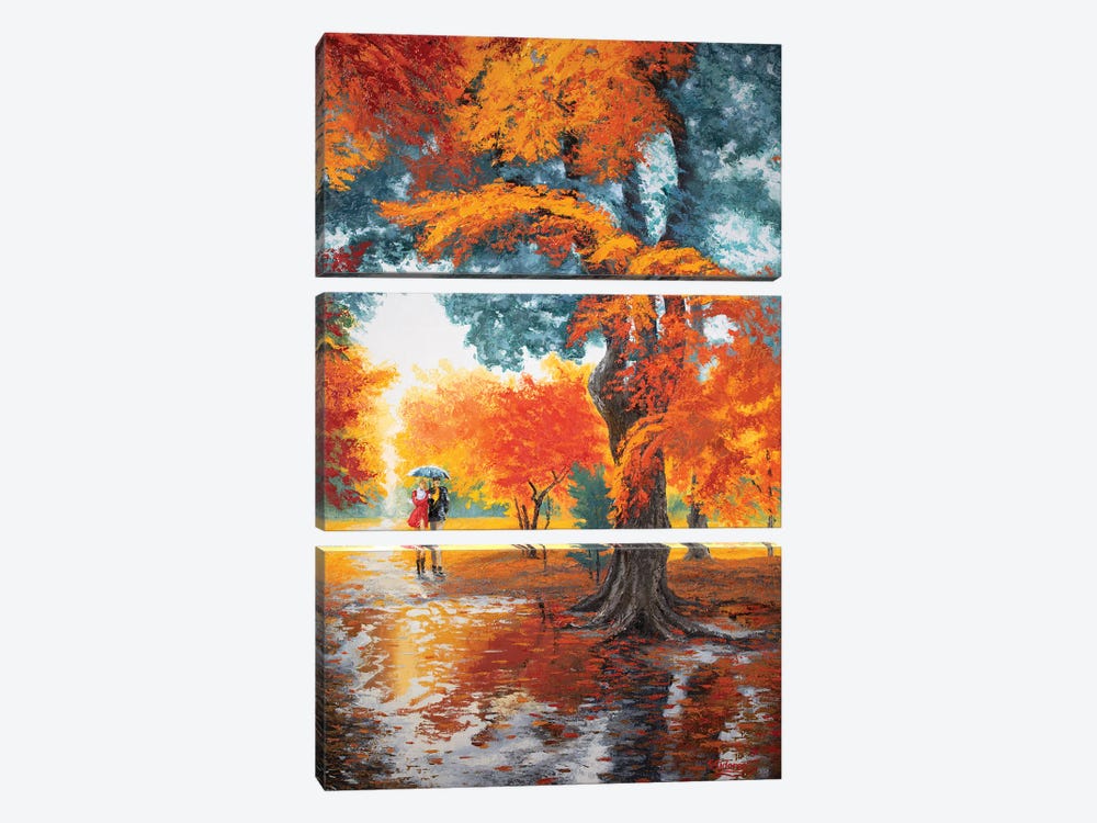 Red Hot Autumn by Sidorov Fine Art 3-piece Canvas Wall Art