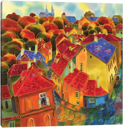 Red Roofs Prague Canvas Art Print - Sidorov Fine Art