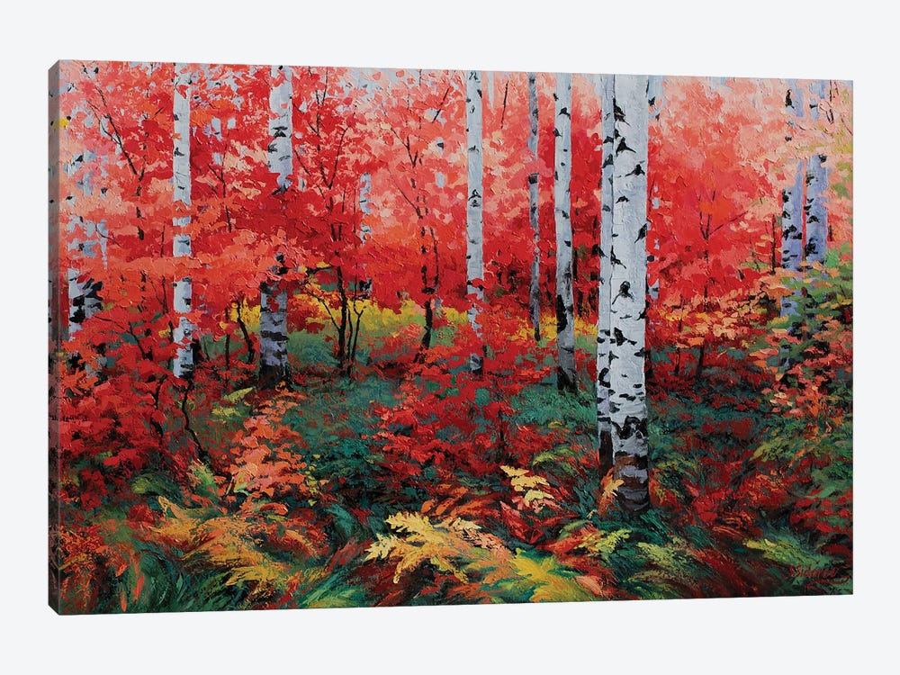 A Ruby Red Autumn by Sidorov Fine Art 1-piece Canvas Artwork
