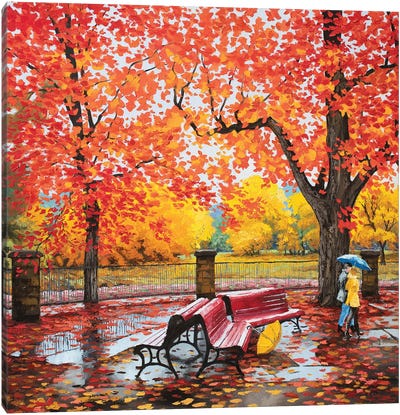 Reds And Yellows Canadian Autumn  Canvas Art Print - Sidorov Fine Art