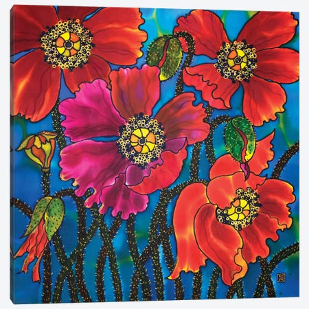 Amazing Poppies Canvas Print #SFI4} by Sidorov Fine Art Canvas Wall Art