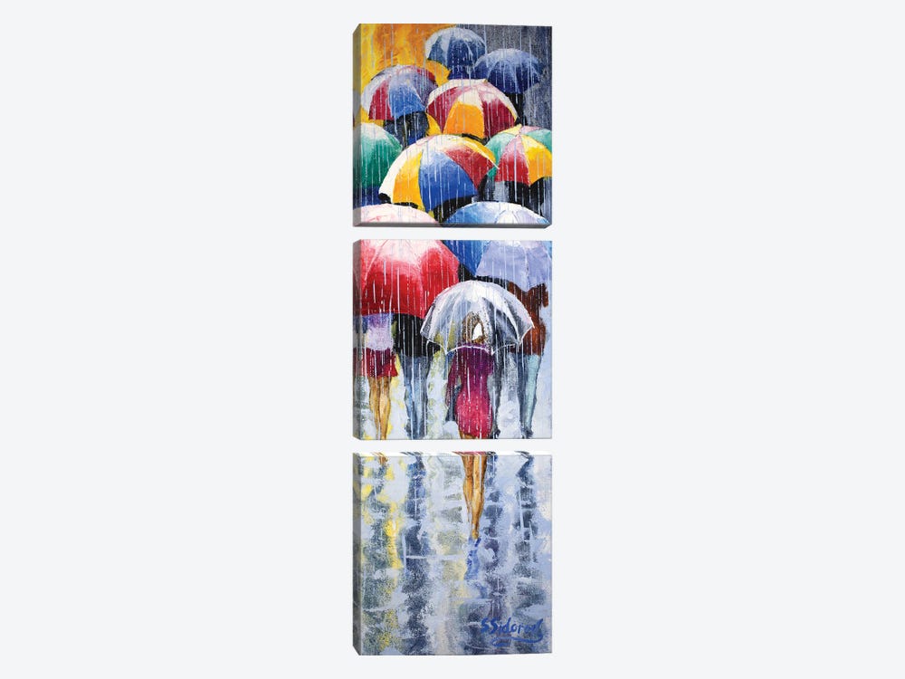 Romantic Umbrellas by Sidorov Fine Art 3-piece Art Print