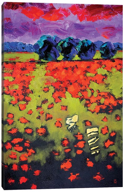 Abstract Landscape. Red Poppies. Canvas Art Print - Sidorov Fine Art
