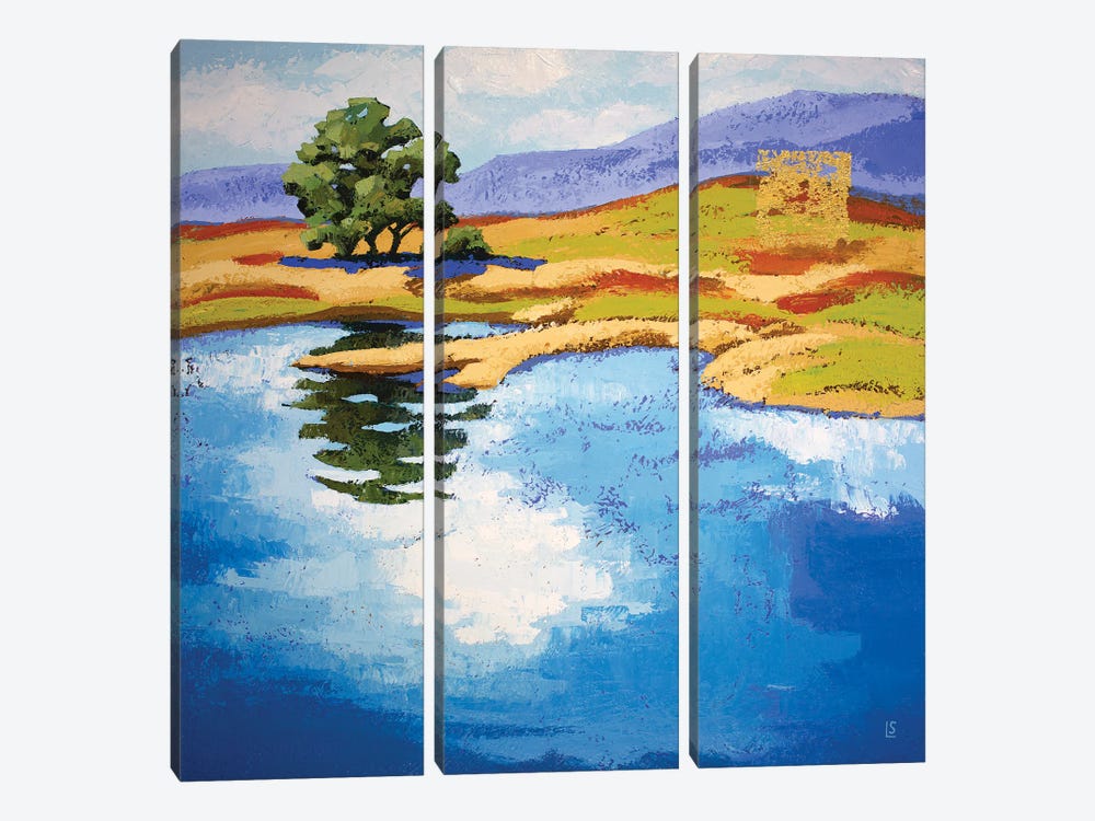 Abstract Landscape. Sky Reflection. by Sidorov Fine Art 3-piece Canvas Art Print