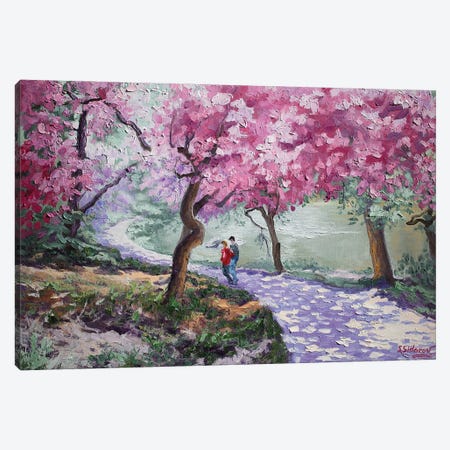 Cherry Blossom. Central Park New York Canvas Print #SFI69} by Sidorov Fine Art Canvas Art