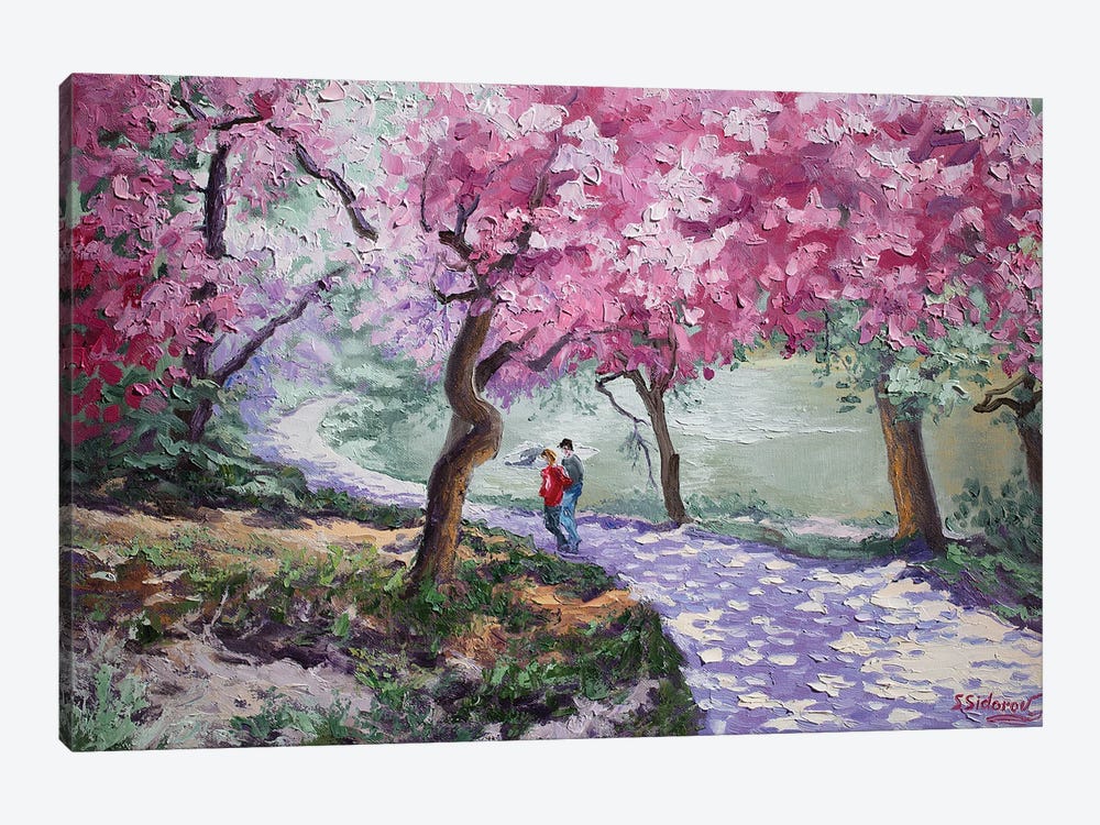 Cherry Blossom. Central Park New York by Sidorov Fine Art 1-piece Canvas Art Print