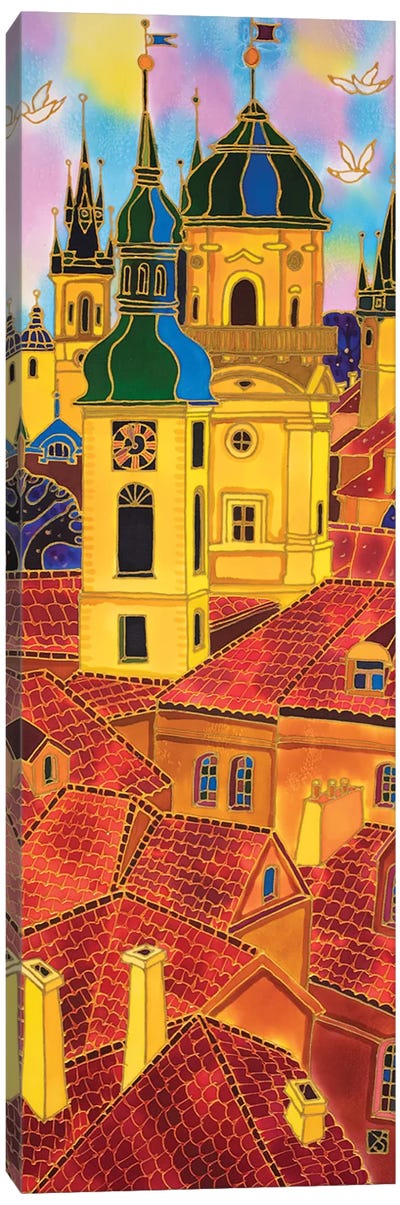 Red Roofs. Prague Canvas Art Print